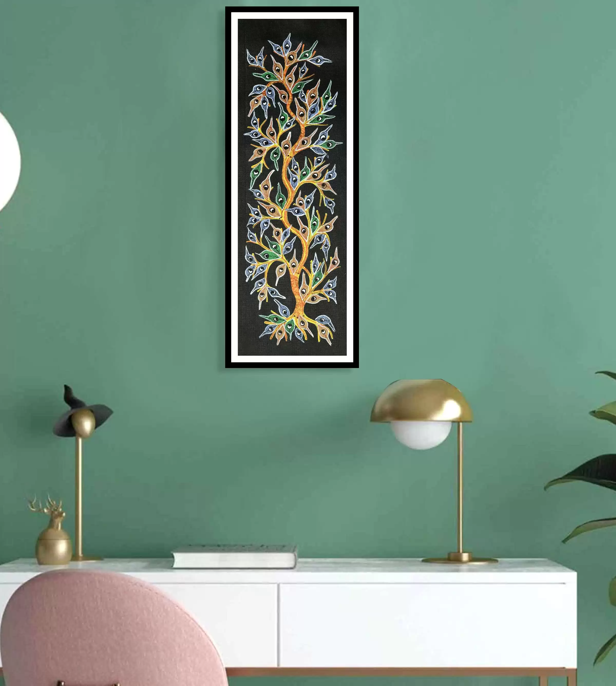 Tree Gond Art Painting for Home Wall Art Decor