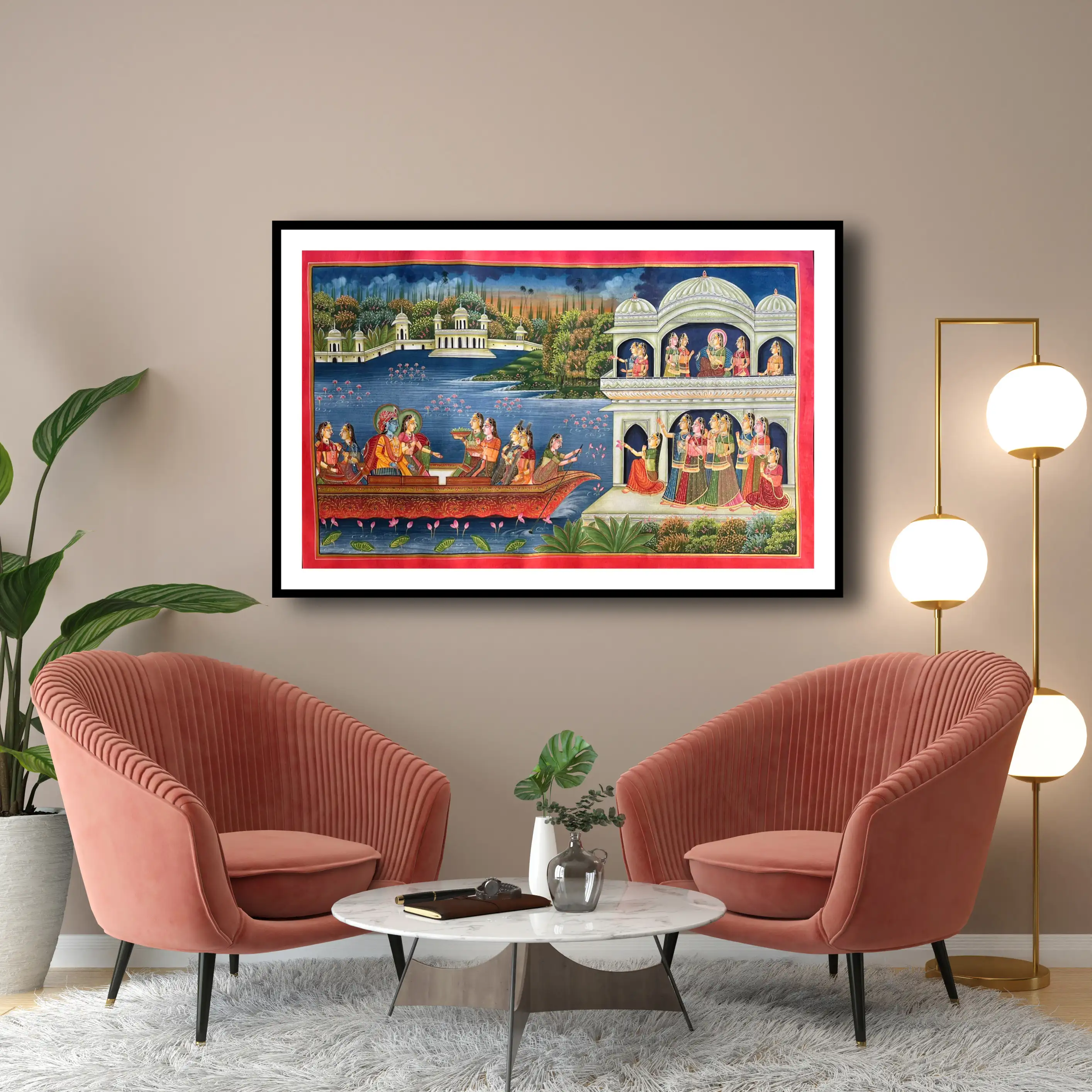 Beautiful Handmade Pichwai Painting (3x2 ft) – Unframed Traditional Indian Wall Décor