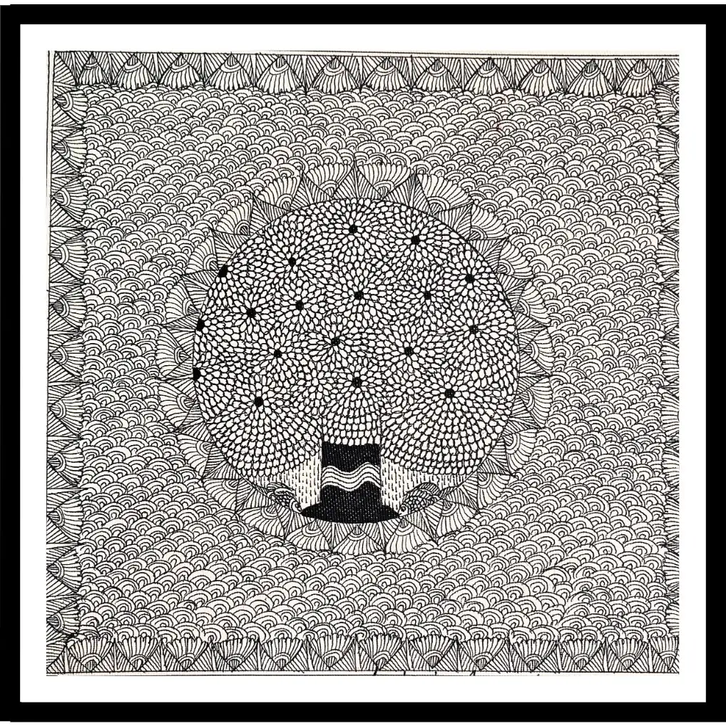 Handmade Madhubani Tree Painting – Traditional Mithila Folk Art