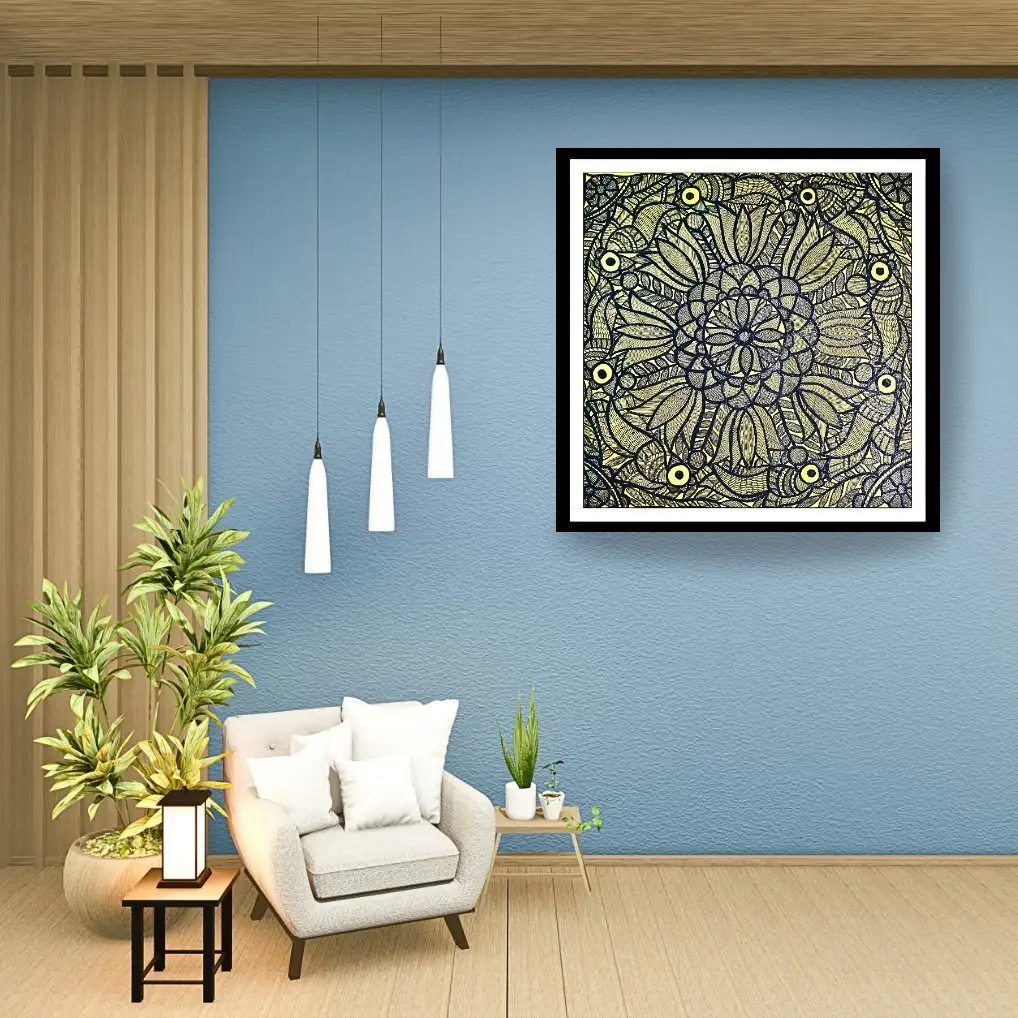 Handmade Mandala Art | Intricate Floral & Geometric Design in Black Ink